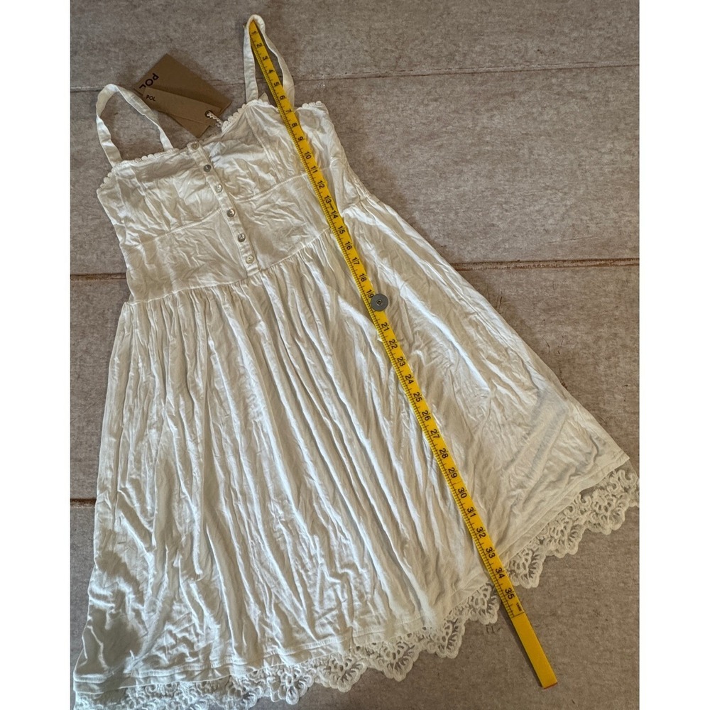POL Ivory Sundress Women's S‎ Lace Trim Crochet Soft Adjustable Straps NWT - Picture 10 of 11